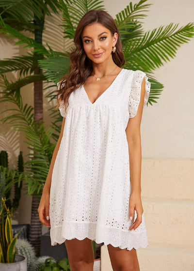 Blanca Eyelet Romper Dress