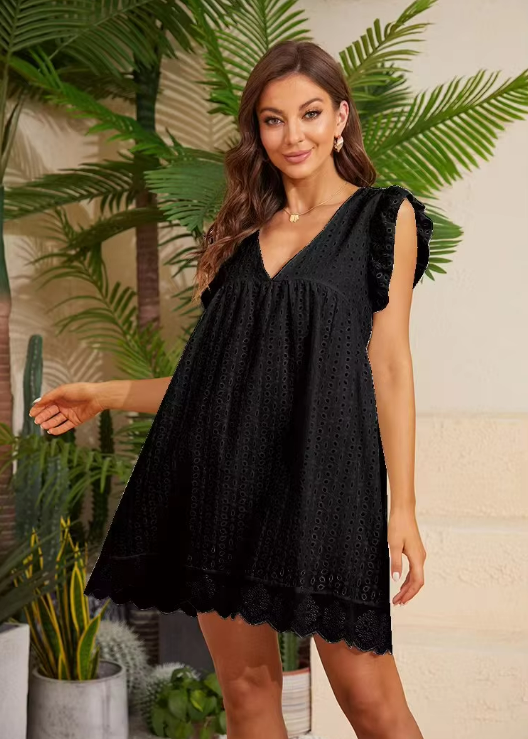 Blanca Eyelet Romper Dress