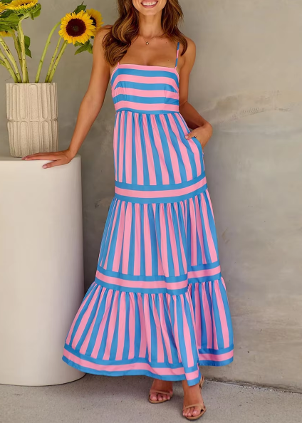 Amaia Striped Flowy Maxi Dress