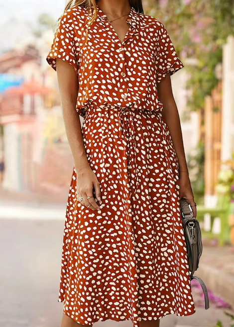 Elena Vintage Printed Summer Dress