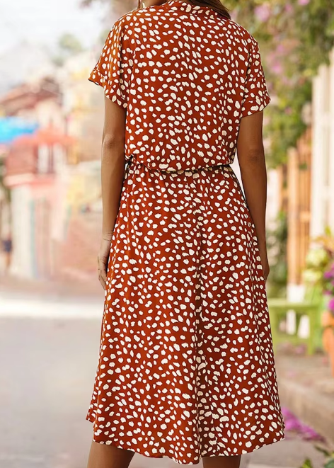 Elena Vintage Printed Summer Dress