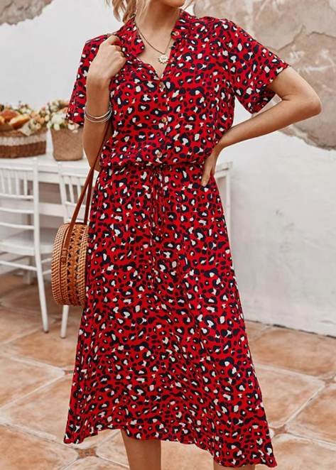 Elena Vintage Printed Summer Dress