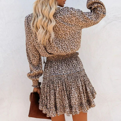 Alicia Leopard Print Boho Dress