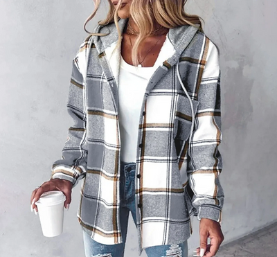 Bria Plaid Hooded Jacket