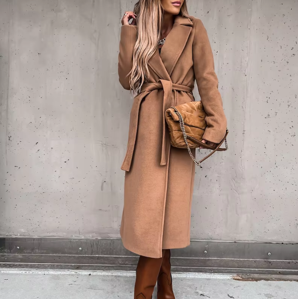 Stephanie Turn Down Collar Elegant Coat