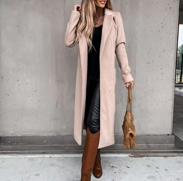 Stephanie Turn Down Collar Elegant Coat