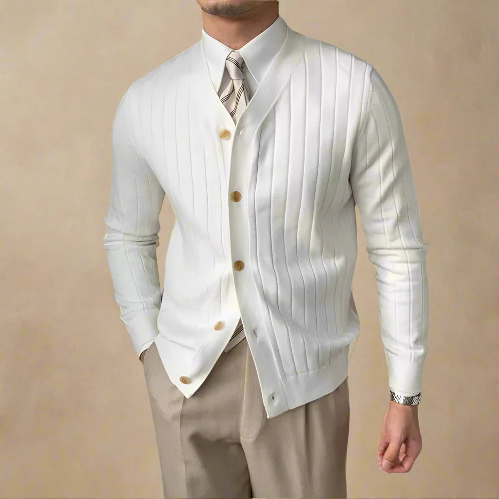 Leo - Long-sleeved knitted cardigan for men