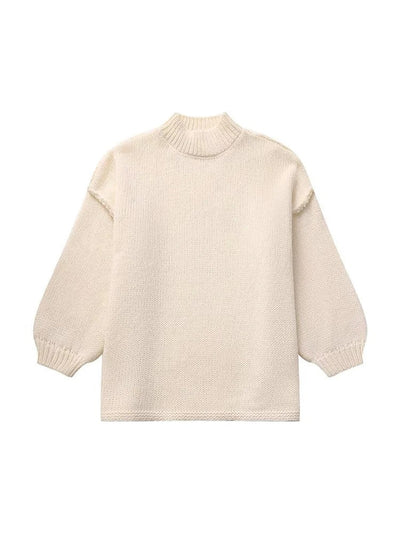 Manon | Casual Knit Sweater with Half-High Collar