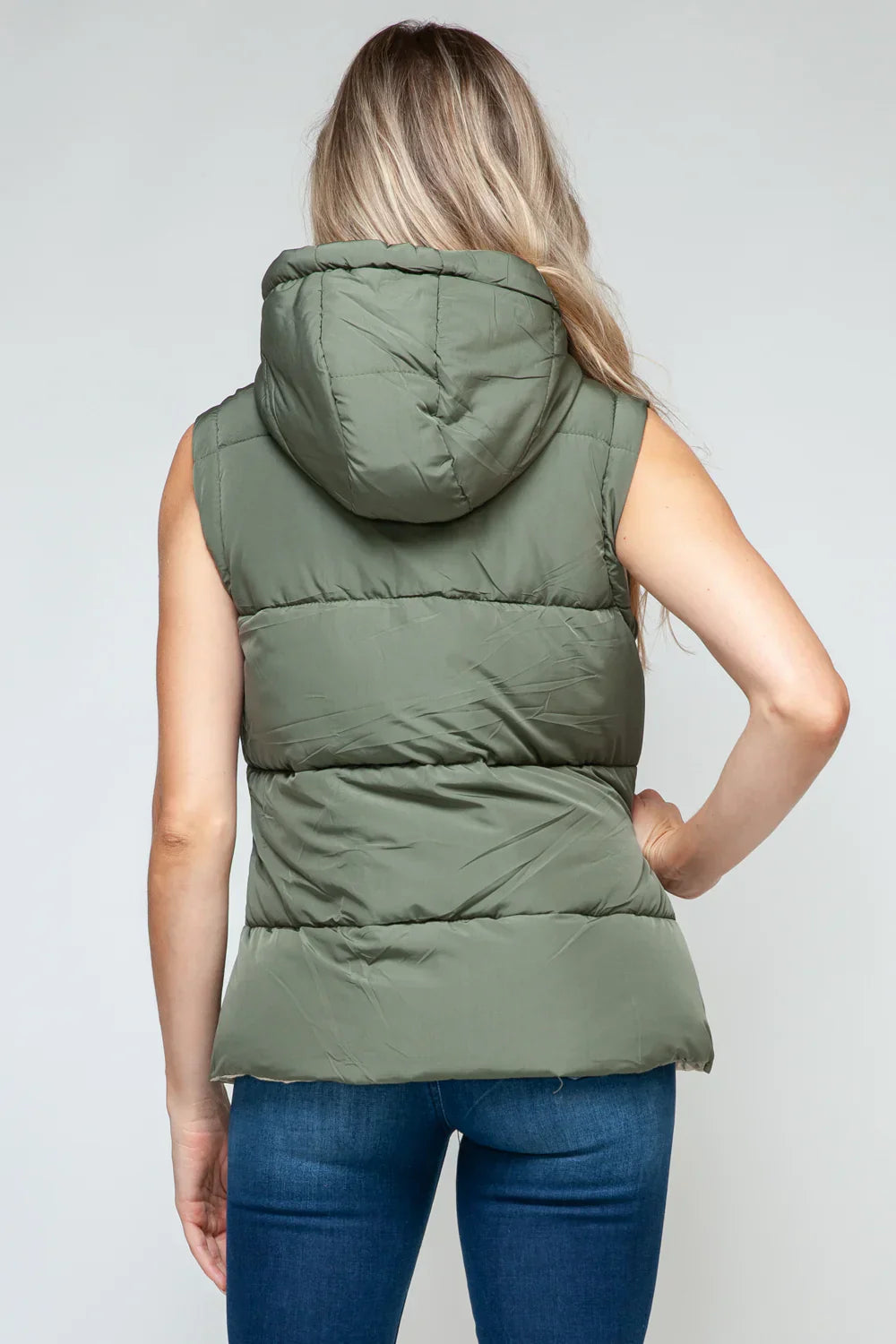 Cara Snap and Zip Closure Hooded Vest