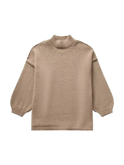 Manon | Casual Knit Sweater with Half-High Collar