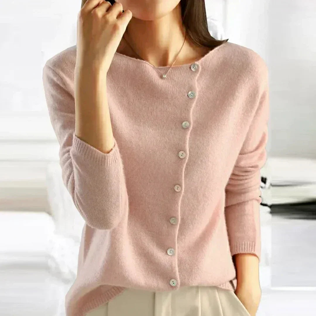 Marianna Asymmetric Buttoned Sweater