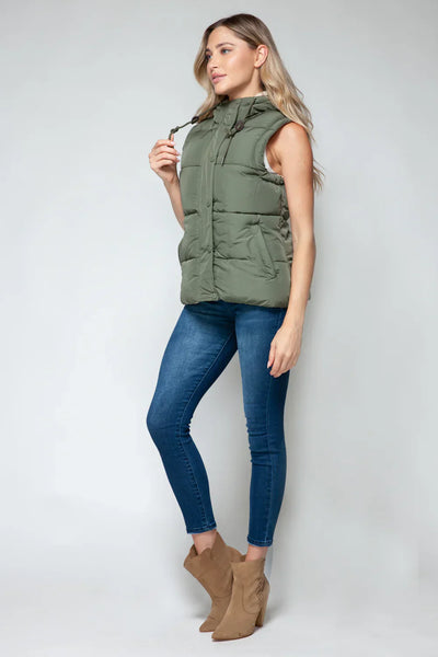 Cara Snap and Zip Closure Hooded Vest