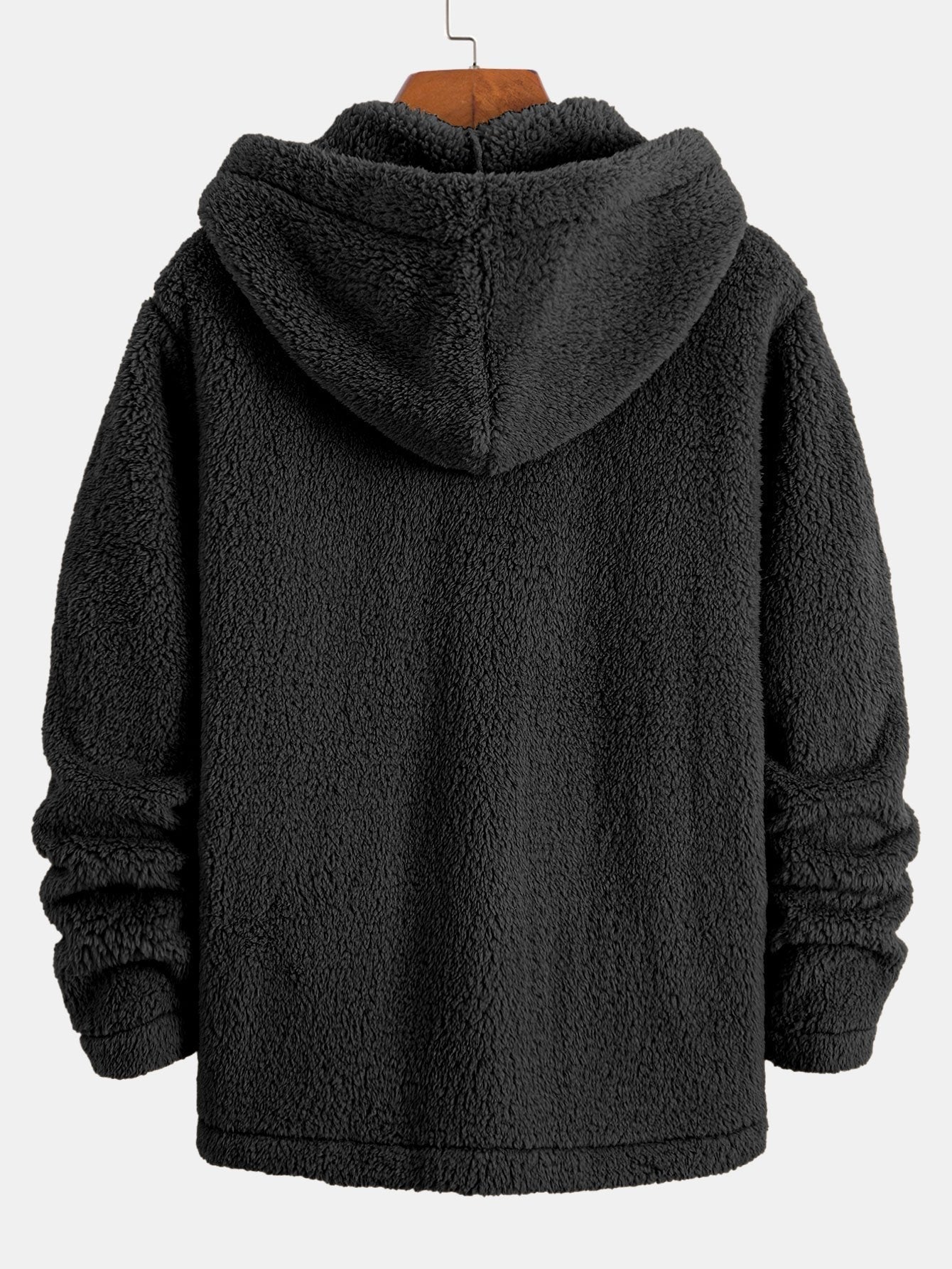 Stuart - Button-Up Fleece Coat with Hood