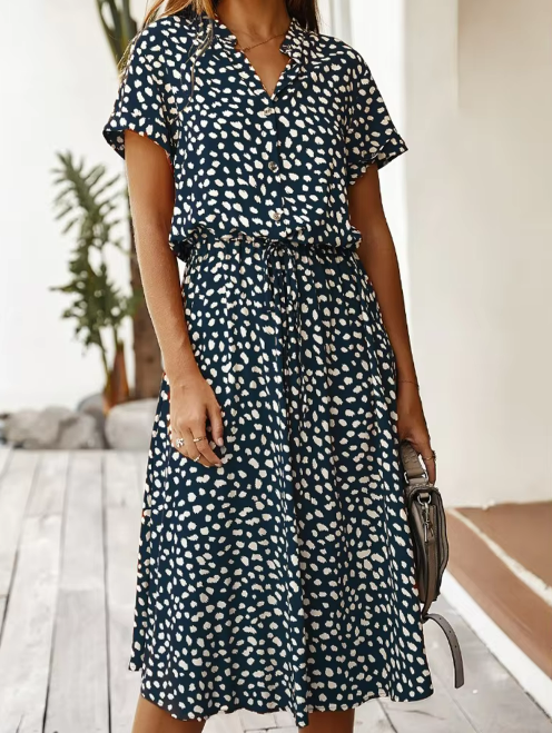 Elena Vintage Printed Summer Dress