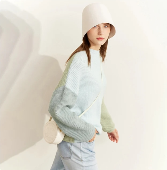 Lauren Spliced Knitted Top Drop Sweater