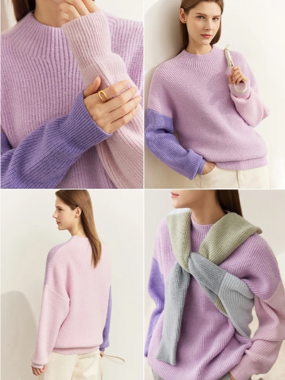 Lauren Spliced Knitted Top Drop Sweater